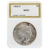 1922-D MS63 Peace Dollar PCI