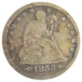 1853 Liberty Seated Quarter With Arrows Details (VG)