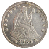 1854 Liberty Seated Quarter Details (VF)