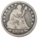 1854 Liberty Seated Quarter With Arrows (VG)