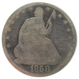1858-O Liberty Seated Half Dollar, Cleaned (AG)