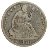 1858-O Liberty Seated Half Dollar (VG)