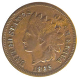 1865 Indian Head Cent 'Fancy 5' (VF)