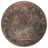 1871 Liberty Seated Half Dollar (AU) Details