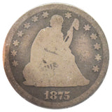 1875 Seated Liberty Quarter (AG)