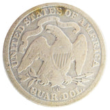 1877-CC Liberty  Seated Quarter Details (VG)