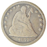1877-CC Liberty  Seated Quarter Details (VG)