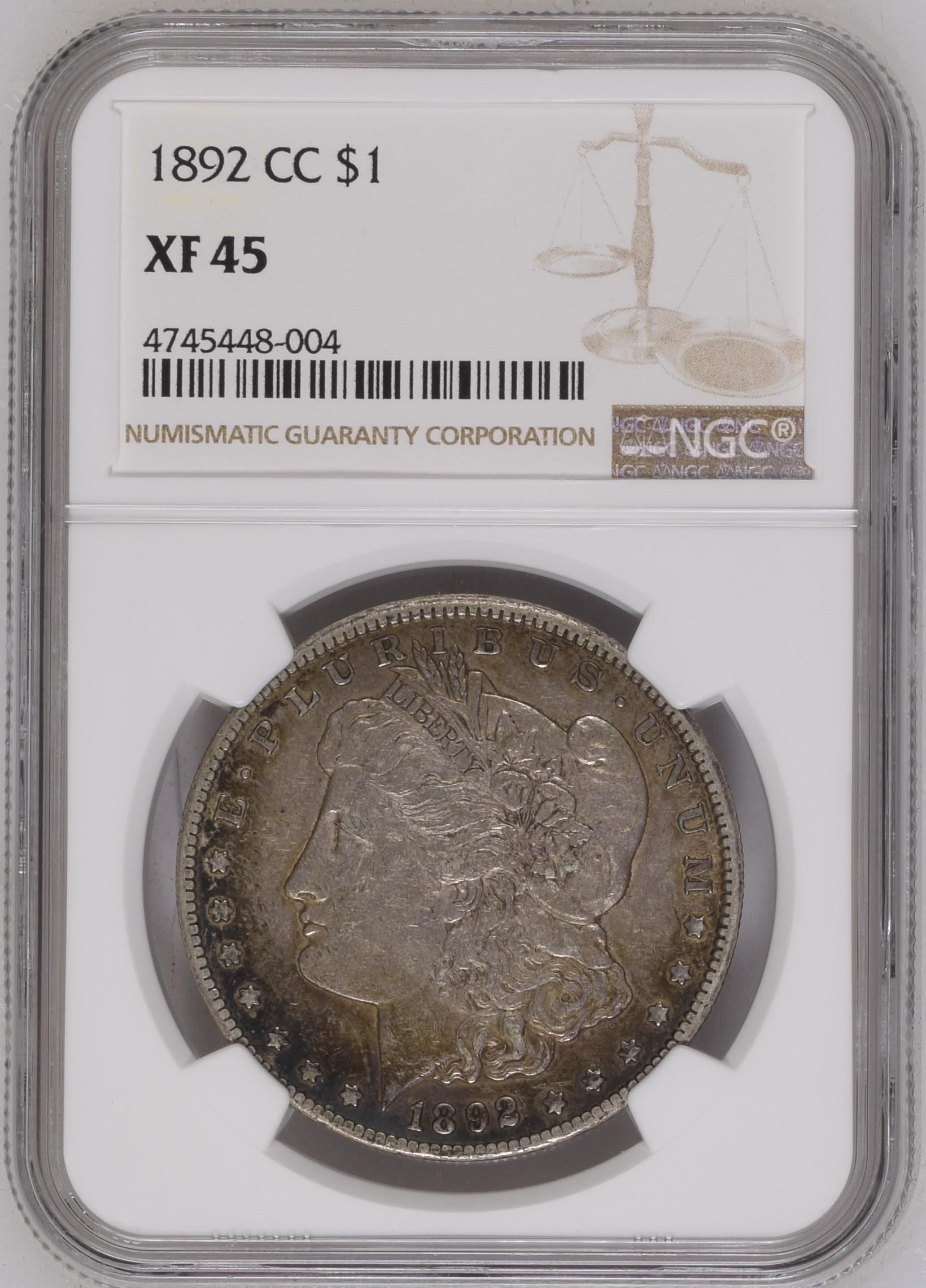 1892-CC $1 Morgan Silver Dollar XF45 NGC – CCI
