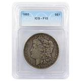 1893 Morgan Dollar F15 ICG