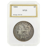 1893 Morgan Dollar VF25 PCI