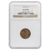 1914-D Wheat Cent VG8 BN NGC