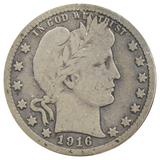 1916-D Barber Quarter (VG)