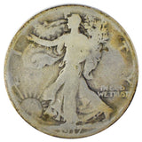 1917-S Mintmark Reverse Walking Liberty Half Dollar Cleaned/Details (AG)