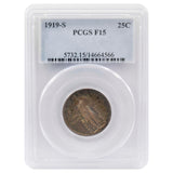 1919-S Standing Liberty Quarter F15 PCGS