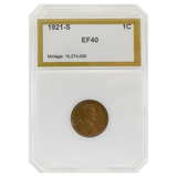 1921-S Wheat Cent EF40
