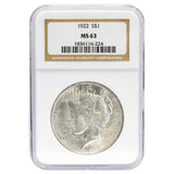 1922 MS63 Peace Dollar NGC
