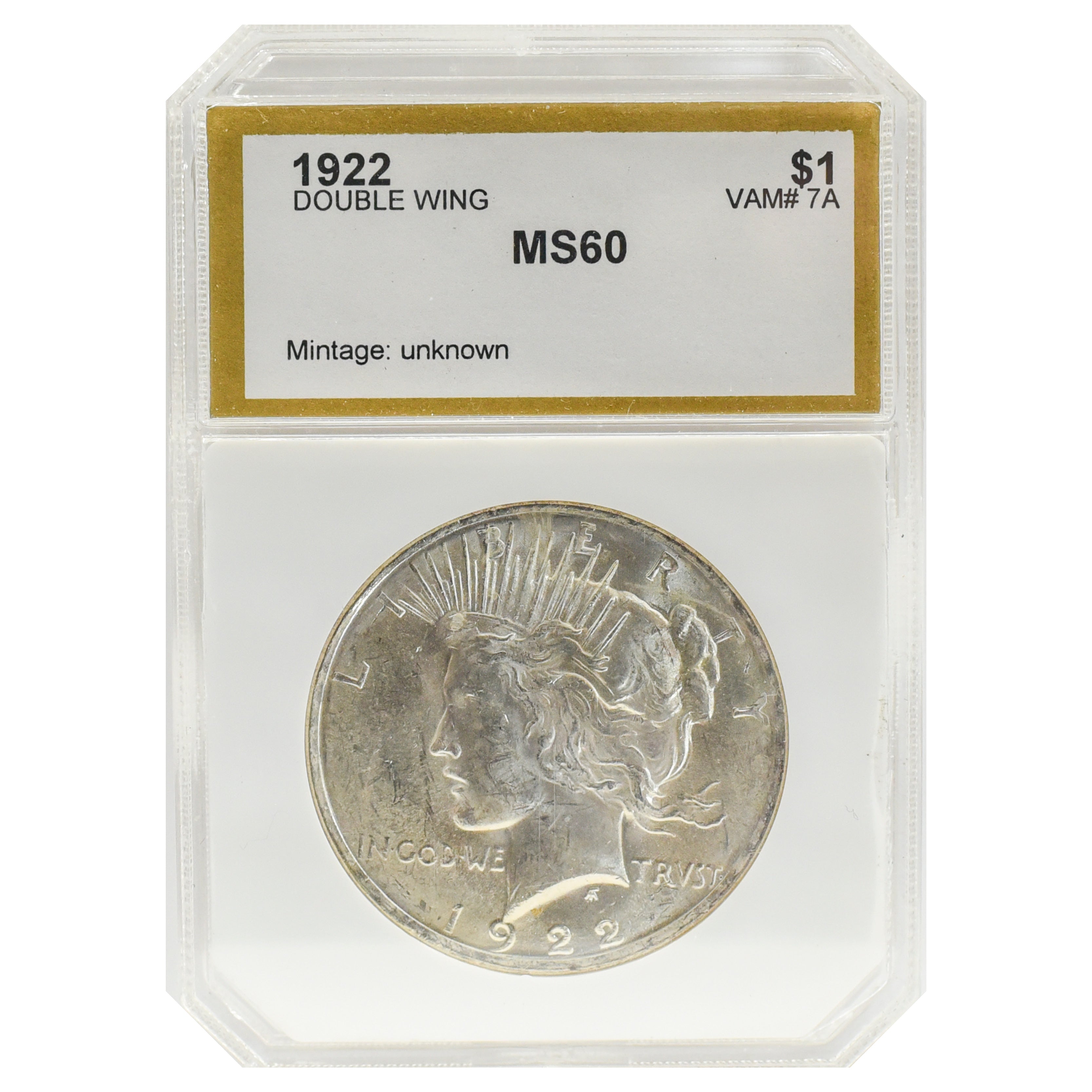 1922 Peace Dollar MS60 (Double Wing) – CCI