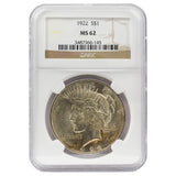 1922 Peace Dollar MS62 NGC