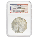 1923   Peace Dollar  MS64 NGC Music City Collection