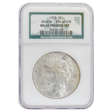 1923 Peace Dollar MS65 Prestige Set NGC