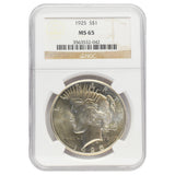 1925 Peace Dollar MS65 NGC