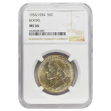 1935/1934 Boone Commemorative Half Dollar MS66 NGC