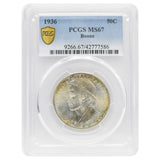 1936 Boone Commemorative Half Dollar MS67 PCGS