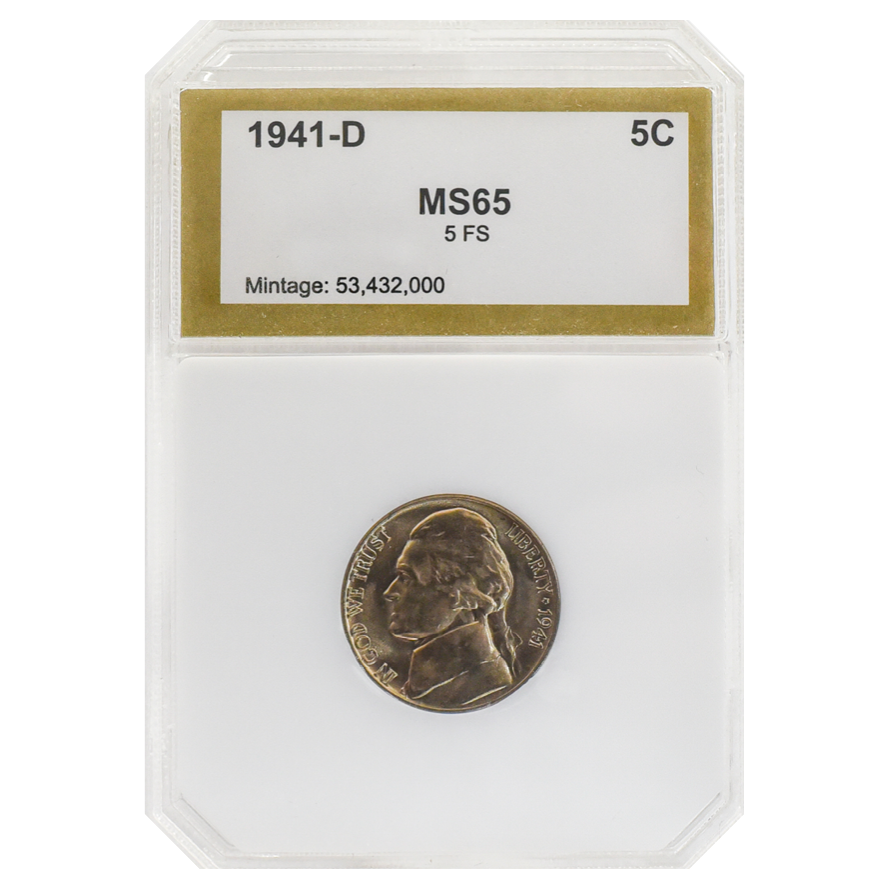 1941-D Jefferson Nickel MS65 5 Full Steps – CCI