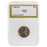 1941-D Jefferson Nickel MS65  5 Full Steps