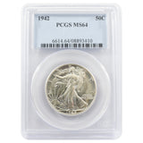1942 Walking Liberty Half Dollar MS64 PCGS
