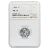 1943 Wheat Cent MS67 NGC