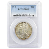 1945 Walking Liberty Half Dollar MS63 PCGS