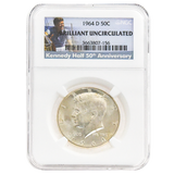 1964-D Kennedy Half Dollar BU NGC 50th Anniversary Blue Label