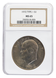 1972 T1 Eisenhower Dollar NGC MS65