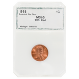 1995 Wheat Cent Double Die Obverse MS65 90% RD
