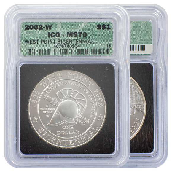 IGS 2002-W West Point Bicentennial $1 Commemorative MS70