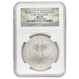 2013-W 5-Star Generals Commemorative Dollar Marshall & Eisenhower Early Release MS70