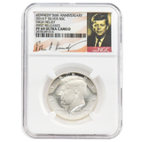 2014 Silver Kennedy Half Dollar, PF69 Ultra Cameo, NGC 50th Anniversary Flag Label