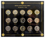 Fifteen Piece Roosevelt Proof Dime Acrylic Set