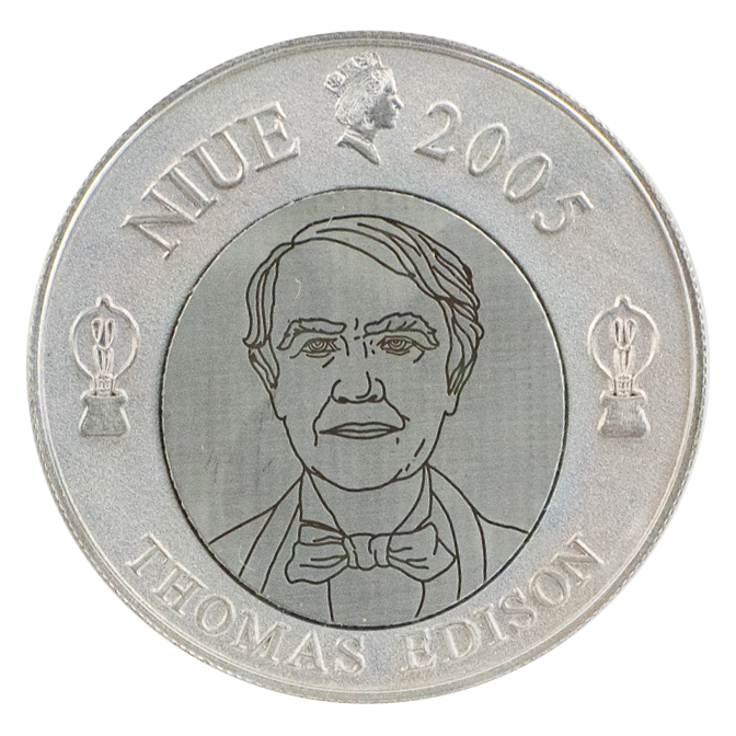 2005 Niue Thomas Alva Edison Commemorative Coin – CCI