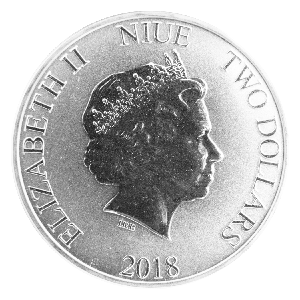 2018 Niue Scrooge McDuck 2 coin, 1 oz. .999 silver CCI