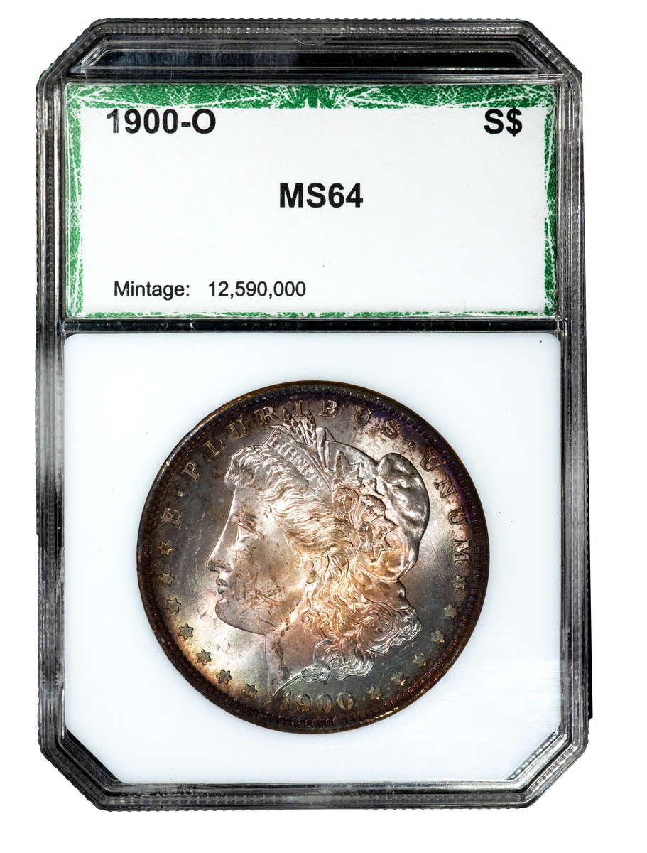 1900-O PCI MS64 Morgan Dollar- Beautiful Darker Rainbow/Blue Tones