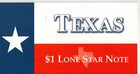 BEP 2001 $1 "TEXAS LONE STAR" Federal Reserve note in Folder