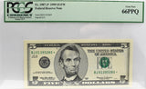 1999 $5 Federal Reserve Star Note FR1987-J* CU66 PPQ  PCGS