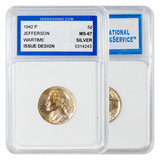 1942-P Jefferson Wartime Nickel MS67 IGS