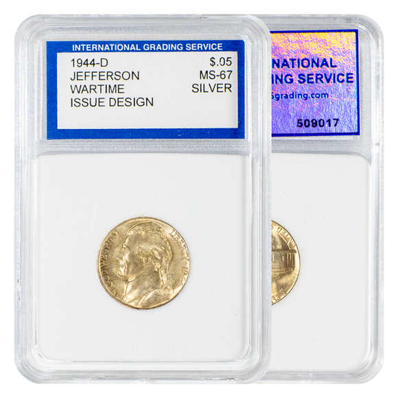 1944-D Jefferson Wartime Nickel MS67 IGS