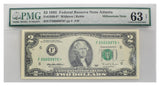 $2 1995 PMG graded Federal Reserve Star Note choice uncirculated 63 net-Atlanta