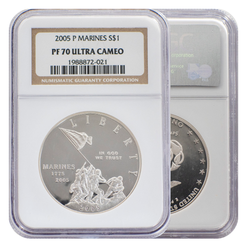 NGC 2005-P Marines $1 Commemorative Ultra Cameo