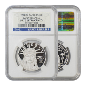 2010-W 1 oz American Platinum Eagle $100 PF70 Ultra Cameo NGC Early Release