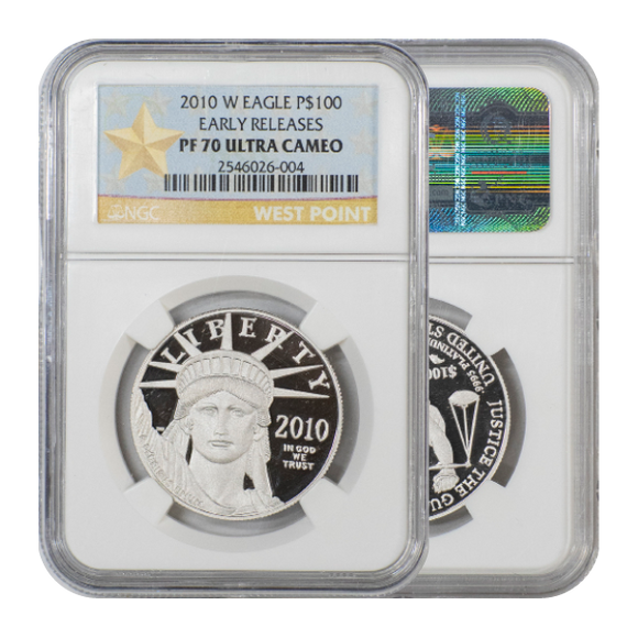 2010-W Platinum Eagle $100 PF70 Ultra Cameo Gold Star NGC